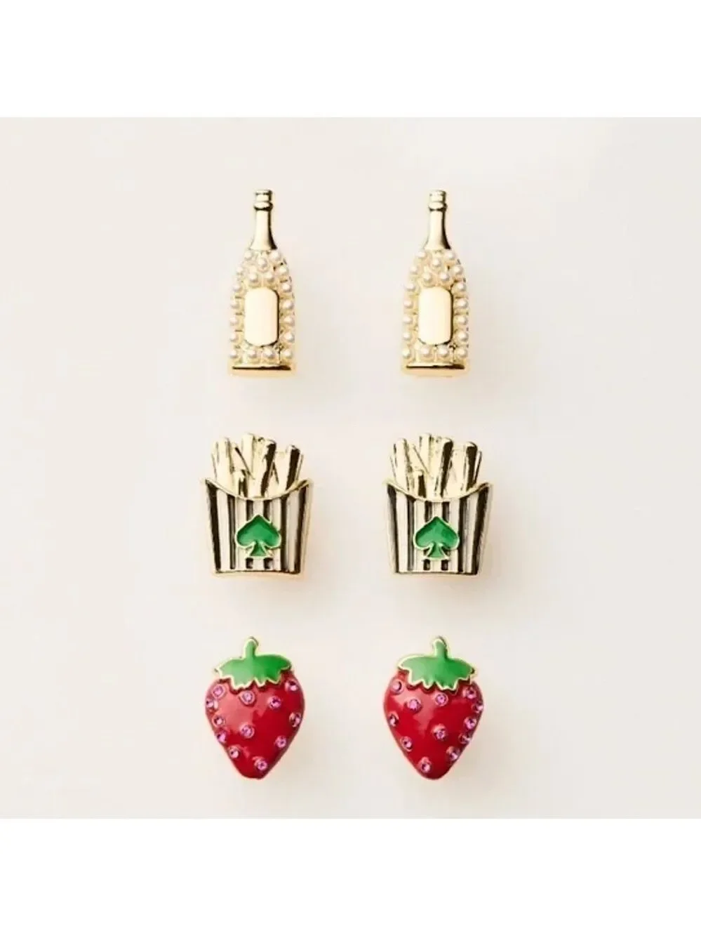Kate Spade x Target 3 Pack Mixed Novelty Stud Earrings New
